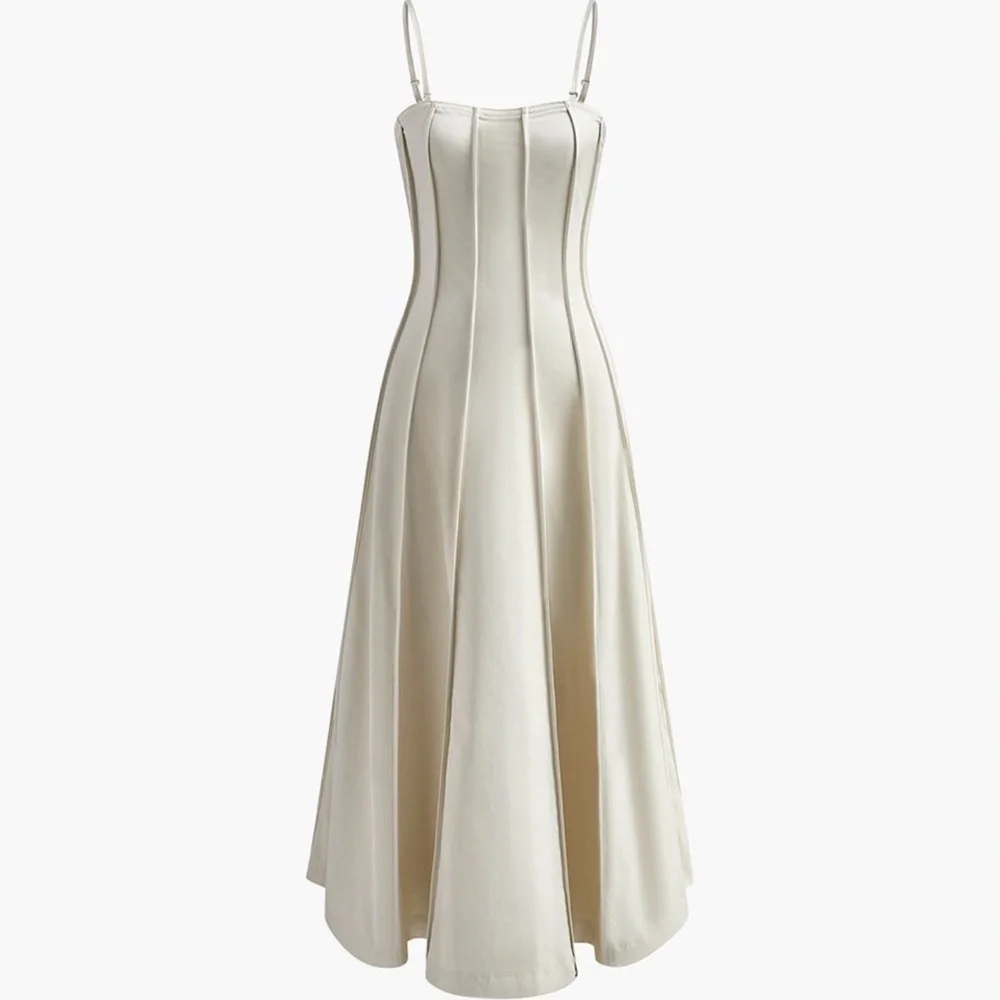 Commense Cream Maxi Dress with Spaghetti Straps - Picture 1 of 8